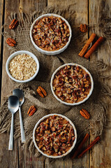 Sweet potato banana baked oatmeal with pecan crumb crust