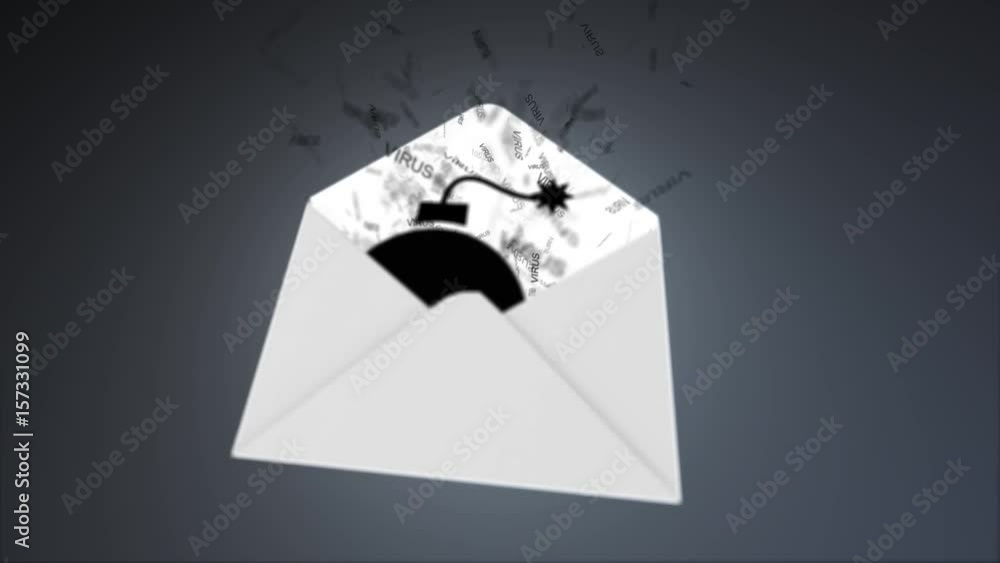 Poster e-mail virus. ddos attack via the global network