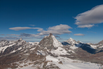 Fototapeta na wymiar Amazing panoramic view of around Matterhorn peak, Alps, Switzerland