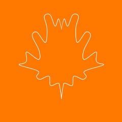 White and orange illustration of a maple leaf