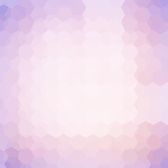Background made of pastel pink, white hexagons. Square composition with geometric shapes. Eps 10