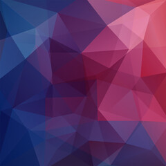 Geometric pattern, polygon triangles vector background in blue, purple tones. Illustration pattern