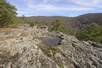Fototapeta na wymiar Rainfall Pond on a Rocky Outcrop