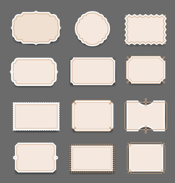 Set of vintage frames. Vector elements. Can be use for page decoration, advertising, promotional and etc.