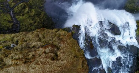Seljalandsfoss Waterfall UHD 4K Drone Iceland