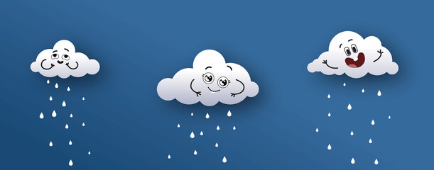 Fototapeta premium Nubes infantiles lloviendo