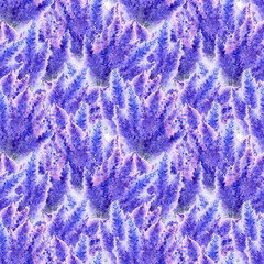 Watercolor lavender flower floral bouquet seamless pattern texture background