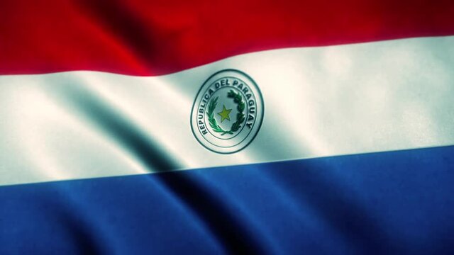 Paraguay Flag Blowing in the Wind