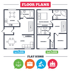 Scales of Justice icon. Auction hammer and case.