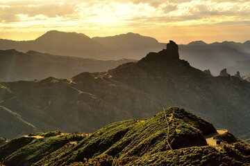 Fototapeta na wymiar Mountains on Gran Canaria. Sunset.