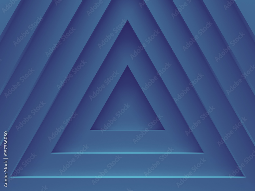 Poster blue triangles abstract geometric background for material modern design. 3d illustration. works for 