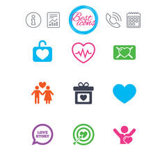 Love, valentine day icons. Target with heart.