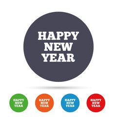 Happy new year sign icon. Christmas symbol.
