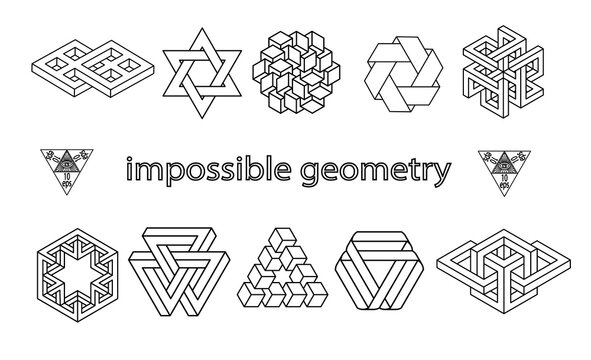 Impossible Geometry Symbols Vector Set.