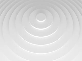 Clean white rings. Abstract background. This pattern works for text backgrounds, web design, print or mobile application. 3D illustration.
