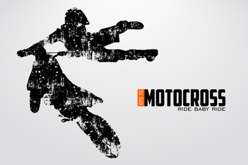 Motocross drivers silhouette. Vector illustration