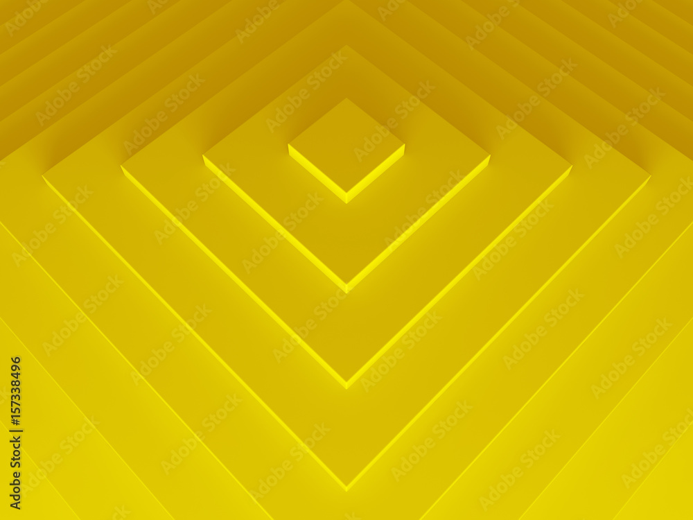 Poster yellow rhombuses. geometric background for material modern design. 3d illustration. works for text a