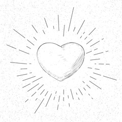 Symbol of Love - Valentine Heart Icon Concept -  Vector Illustration  