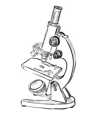 Symbol of Microscope  -  Research Icon Concept -  Vector Illustration  