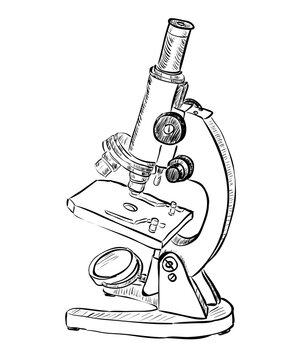 Symbol of Microscope  -  Research Icon Concept -  Vector Illustration  