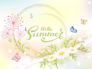 Abstract summer background with flowers