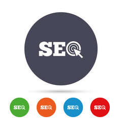 SEO sign icon. Search Engine Optimization symbol.