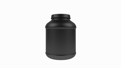 whey protein Bottle 3D rendering on white background