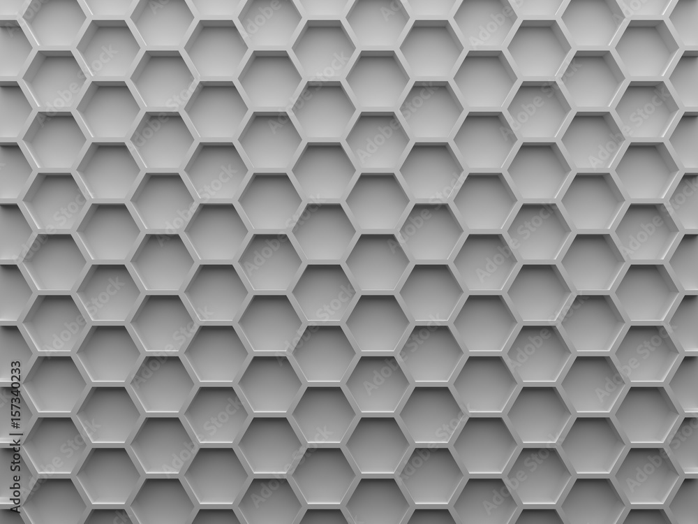 Poster gray hexagons geometric background for material modern design. 3d illustration. works for text and w