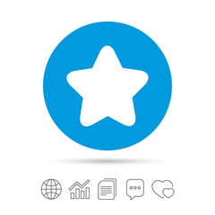 Star sign icon. Favorite button. Navigation.