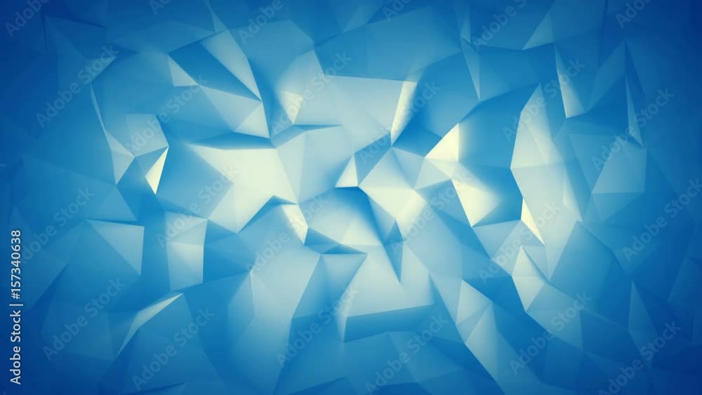 Poster cyan low poly surface. semless loop abstract 3d render animation. 4k uhd (3840x2160)