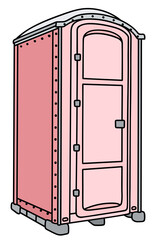 Pink plastic mobile toilet