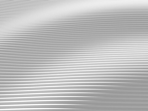 Clean white waves. Abstract background for graphic design, book cover template, website design, application design. 3D illustration.