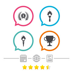 First place award cup icons. Prize for winner.