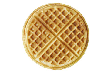 plain belgium american waffles isolated