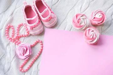 Papier Peint photo autocollant Lilas baby shoes on a white background