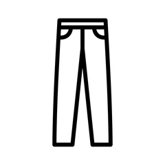 Male or men's straight jeans / jean pants line art vector icon for fashion apps and websites