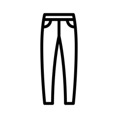 Female or women's skinny jeans / jean pants line art vector icon for fashion apps and websites