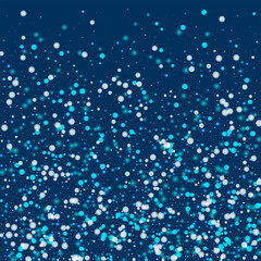 Obraz premium Beautiful falling snow. Bottom gradient with beautiful falling snow on deep blue background. Vector illustration.