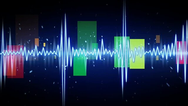 Blue digital sine audio wave form
