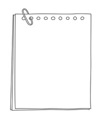 paper notebook hand drawn cute line art illustration