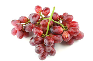 fresh red grape isolated on white background