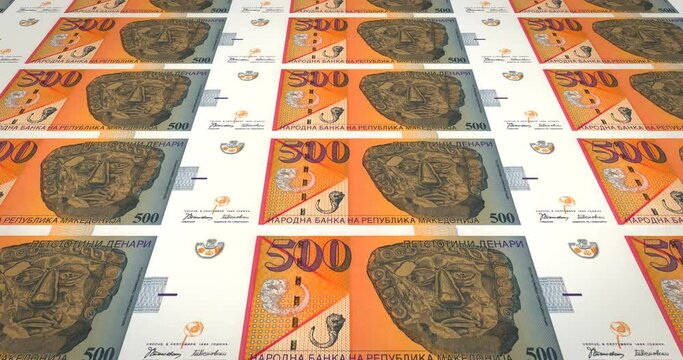 Banknotes of five hundred macedonian denari of Macedonia, cash money, loop