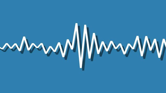 abstract audio spectrum equalizer single line with shadow on bright background