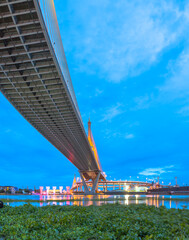 Bhumibol bridge across Cho Phraya river