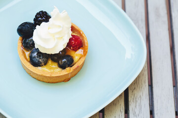 Fruit tart dessert and dish