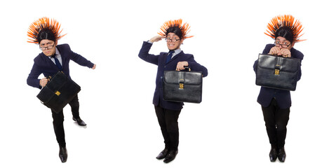 Funny man with mohawk hairstyle