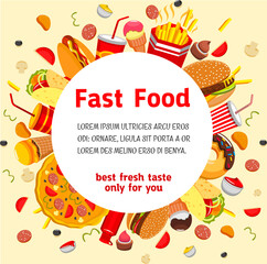 Vector poster for fast food restaurant menu