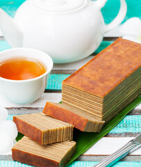 Traditional Indonesian sweet Lapis layer cake.