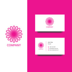 Flower selling or salon company logo and business card template