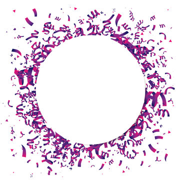 Purple Confetti With A Large White Circle